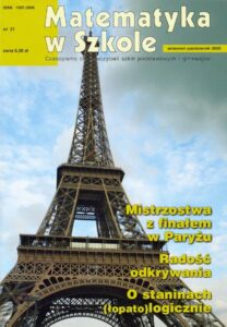 Okładka: Matematyka w Szkole. Czasopismo dla nauczycieli szkół podstawowych i gimnazjów. Nr 31