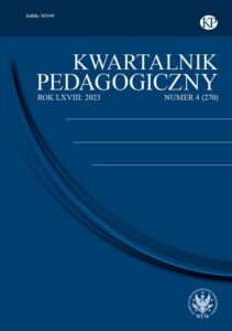 Okładka: Kwartalnik Pedagogiczny 2023/4 (270). Advancing Education in Europe: Perspectives on Identity, Trust, Inclusive Practices, and Teacher Development