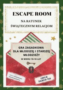 Okładka: ESCAPE ROOM Na ratunek świątecznym relacjom dla dzieci w wieku 10-18 lat