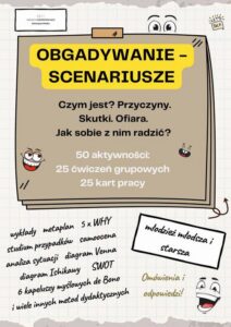Okładka: Obgadywanie – scenariusze. 50 aktywności: 25 ćwiczeń grupowych i 25 kart pracy dla młodzieży 10–18 lat