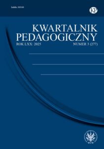 Okładka: Kwartalnik Pedagogiczny 2025/3 (277). Przebudzenie i relacje. Wokół myśli i dzieła Lecha Witkowskiego