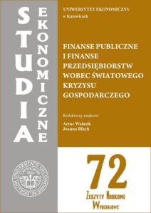 Okładka: Finanse publiczne i finanse przedsiębiorstw wobec światowego kryzysu gospodarczego. SE 72
