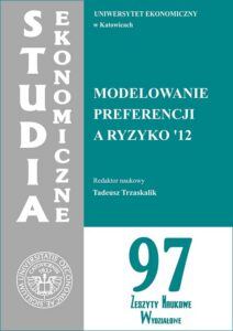 Okładka: Modelowanie preferencji a ryzyko '12. SE 97
