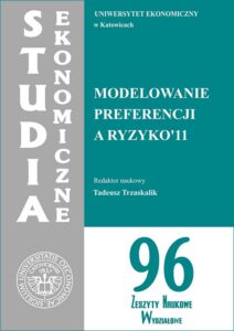 Okładka: Modelowanie preferencji a ryzyko '11. SE 96