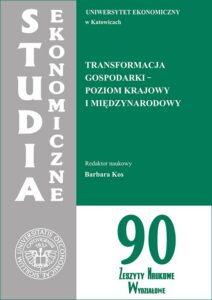 Okładka: Transformacja gospodarki - poziom krajowy i międzynarodowy. SE 90