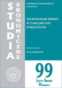 Okładka: Technologie wiedzy w zarządzaniu publicznym. SE 99