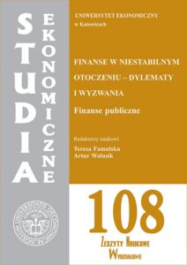 Okładka: Studia Ekonomiczne. Finanse w niestabilnym otoczeniu - dylematy i wyzwania. Finanse publiczne. SE 108