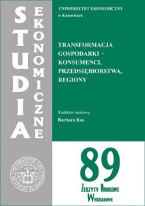 Okładka: Transformacja gospodarki - konsumenci, przedsiębiorstwa, regiony. SE 89
