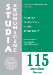Okładka: Studia Ekonomiczne. Polityka edukacyjna wobec rynku pracy. SE 115