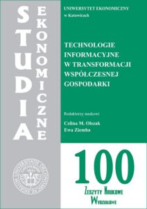 Okładka: Studia Ekonomiczne. Technologie informacyjne w transformacji współczesnej gospodarki. SE 100
