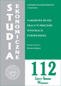 Okładka: Studia Ekonomiczne. Narodowe rynki pracy w procesie integracji europejskiej. SE 112