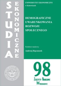 Okładka: Studia Ekonomiczne. Demograficzne uwarunkowania rozwoju społecznego. SE 98