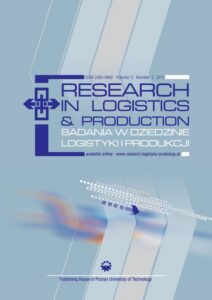 Okładka: Research in Logistics & Production - Badania w dziedzinie logistyki i produkcji, Vol. 2, No. 2, 2012