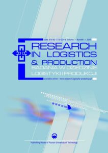 Okładka: Research in Logistics & Production - Badania w dziedzinie logistyki i produkcji, Vol. 1, No. 1, 2011