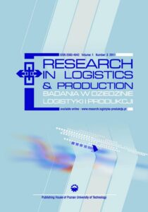Okładka: Research in Logistics & Production - Badania w dziedzinie logistyki i produkcji, Vol. 1, No. 3, 2011