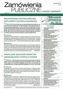 Okładka: Zamówienia publiczne w pytaniach i odpowiedziach wrzesień 2013 nr 79