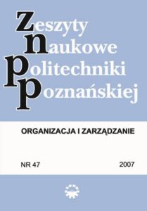 Okładka: Organizacja i Zarządzanie, 2007/47