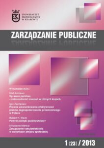 Okładka: Zarządzanie Publiczne nr 1(23)/2013