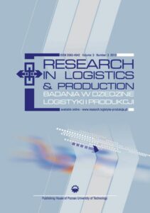 Okładka: Research in Logistics & Production - Badania w dziedzinie logistyki i produkcji, Vol. 3, No. 3, 2013