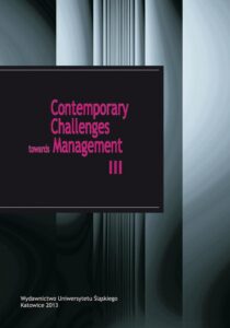 Okładka: Contemporary Challenges towards Management III