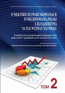 Okładka: O niektórych uwarunkowaniach funkcjonowania Polski i jej sąsiedztwa na tle wyzwań XXI wieku. T. 2. O niektórych uwarunkowaniach funkcjonowania społeczeństw i gospodarki na tle wyzwań XXI wieku