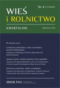 Okładka: Wieś i Rolnictwo nr 4(173)/2016