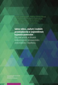 Okładka: Sektor mikro-, małych i średnich przedsiębiorstw w województwie kujawsko-pomorskim. Kluczowe wnioski w obszarze konkurencyjności, innowacyjności, produktywności i współpracy