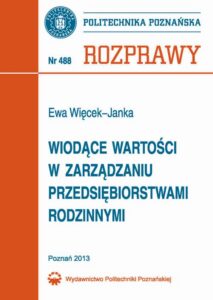 Okładka: Wiodące wartości w zarządzaniu przedsiębiorstwami rodzinnymi