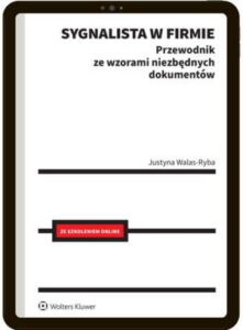 Okładka: Sygnalista w firmie. Przewodnik ze wzorami niezbędnych dokumentów + Szkolenie on-line