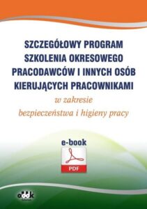 Okładka: Szczegółowy program szkolenia okresowego pracodawców i innych osób kierujących pracownikami w zakresie bezpieczeństwa i higieny pracy (e-book)