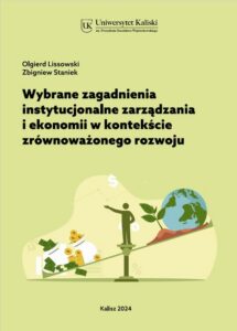 Okładka: Wybrane zagadnienia instytucjonalne zarządzania i ekonomii w kontekście zrównoważonego rozwoju