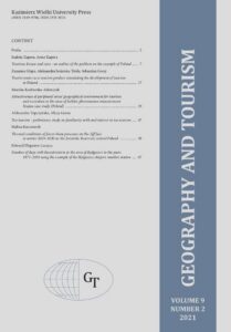 Okładka: Geography and Tourism 2021, volume 9 number 2