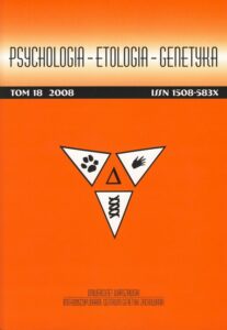 Okładka: Psychologia-Etologia-Genetyka nr 18/2008