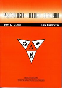 Okładka: Psychologia-Etologia-Genetyka nr 17/2008