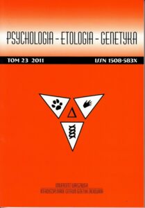 Okładka: Psychologia-Etologia-Genetyka nr 23/2011