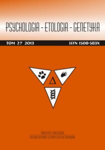 Okładka: Psychologia-Etologia-Genetyka nr 27/2013