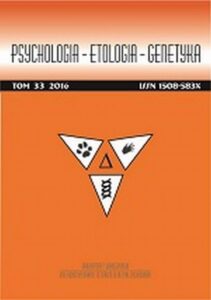 Okładka: Psychologia-Etologia-Genetyka nr 33/2016