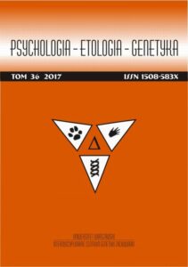 Okładka: Psychologia-Etologia-Genetyka nr 36/2017