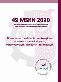 Okładka: Nowoczesne rozwiązania proekologiczne w naukach zootechnicznych, weterynaryjnych, rolniczych i technicznych
