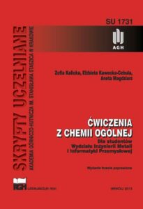 Okładka: Ćwiczenia z chemii ogólnej dla studentów Wydziału Inżynierii Metali i Informatyki Przemysłowej
