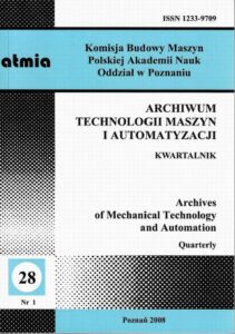 Okładka: Archiwum Technologii Maszyn i Automatyzacji 28/1