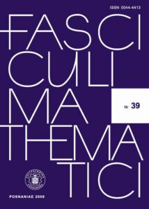 Okładka: Fasciculi Mathematici 2008/39