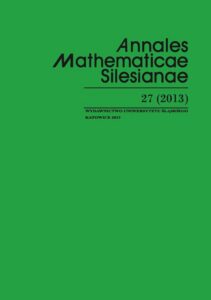 Okładka: Annales Mathematicae Silesianae. T. 27 (2013)