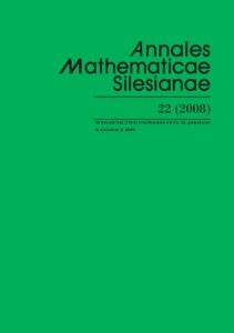 Okładka: Annales Mathematicae Silesianae. T. 22 (2008)