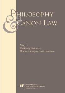 Okładka: Philosophy and Canon Law 2015. Vol. 1: The Family Institution: Identity, Sovereignty, Social Dimension
