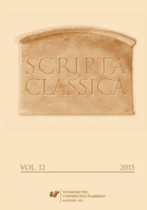 Okładka: Scripta Classica. Vol. 12