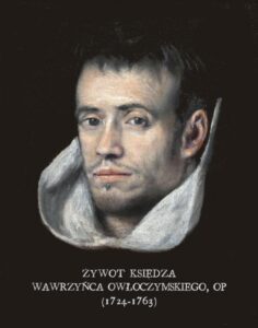 Okładka: Żywot księdza Wawrzyńca Owłoczymskiego, OP (1724-1763)