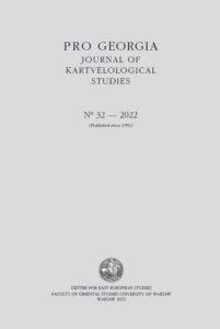 Okładka: Pro Georgia. Journal of Kartvelological Studies 2022/32